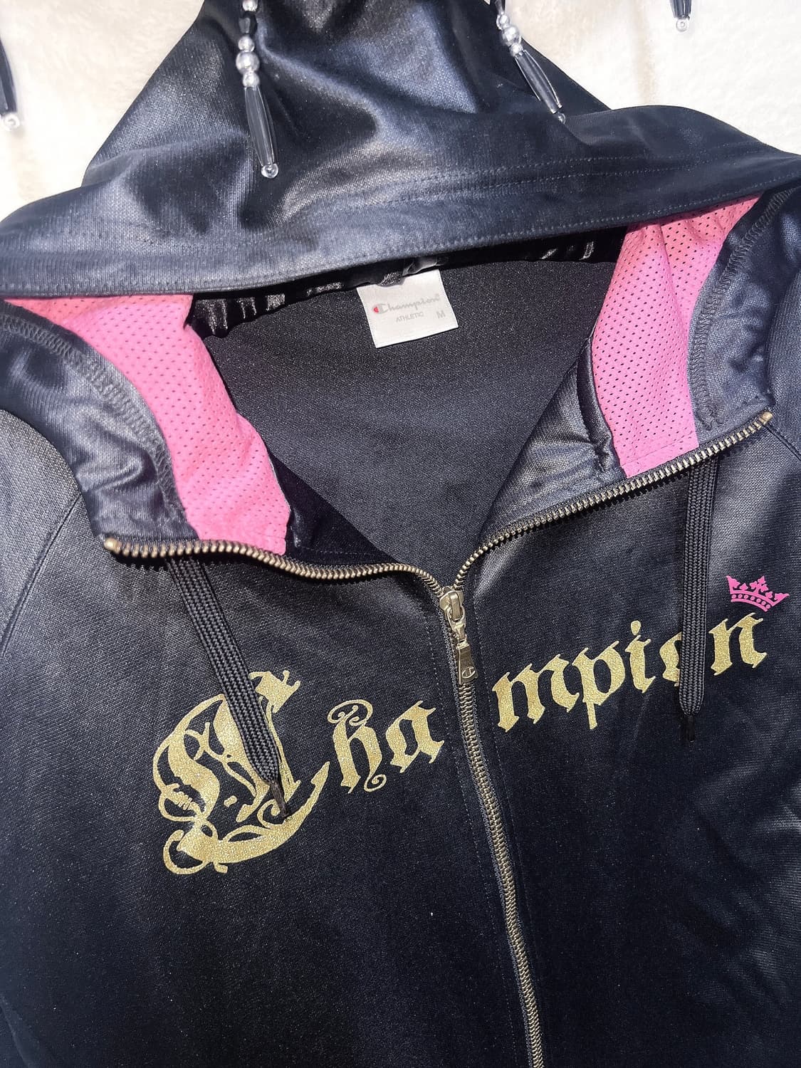 챔피온 올드스쿨 y2k 오네갸루 키치 펑크 히비스커스 투웨이 후드집업 상품이미지10