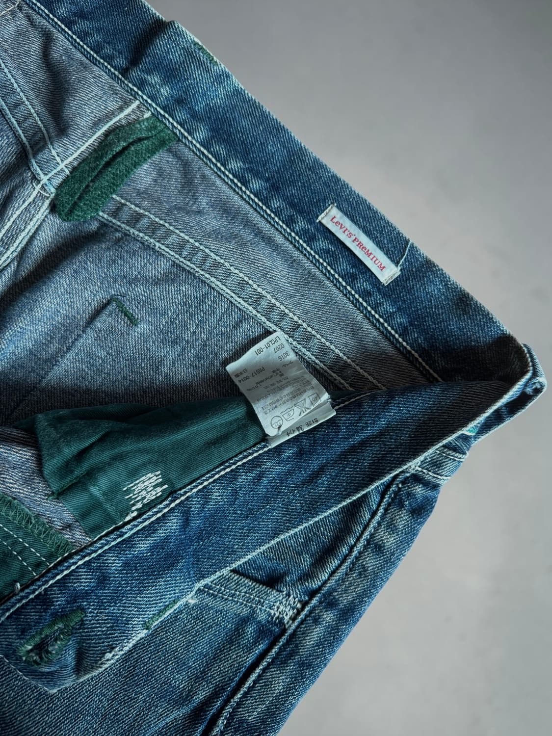 Levi's Premium 재팬 라인 아카이브 그린 배색 스트레이트 데님 상품이미지4