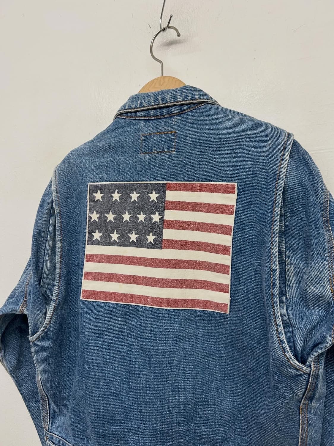 90s USA 폴로 랄프러렌 컨트리 성조기 데님 자켓 상품이미지2
