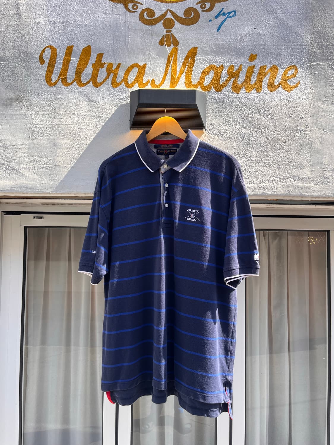 타미 힐피거 골프 스트라이프 반팔 폴로 셔츠 상품이미지1
