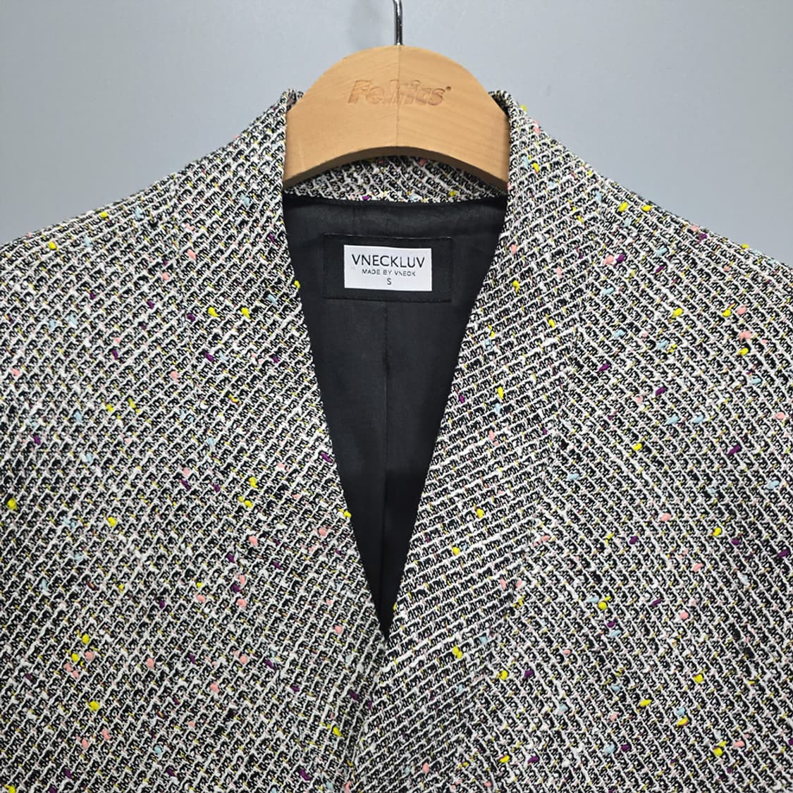 브이넥러브(VNECKLUV) 트위드 자켓 캐시미어혼방 S 상품이미지2