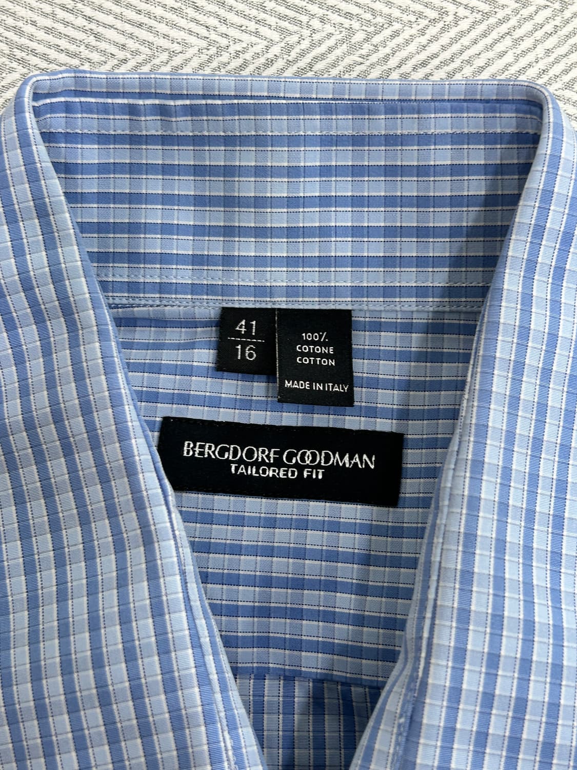 버그도프굿맨 Bergdorf Goodman 블루 체크셔츠 100~105 상품이미지5
