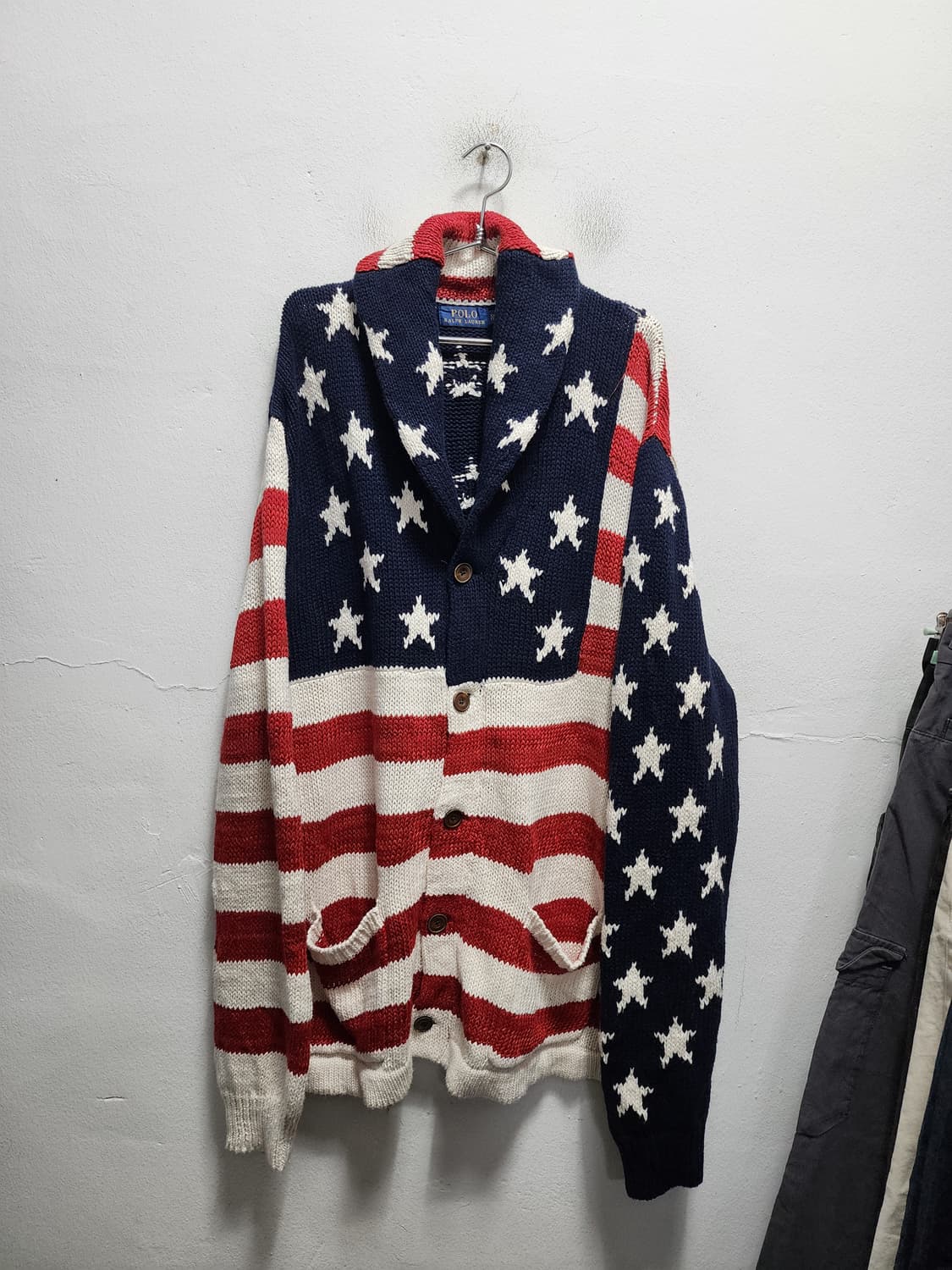 폴로 랄프로렌 성조기 니트 가디건 (캐시미어,실크) XXL 상품이미지2