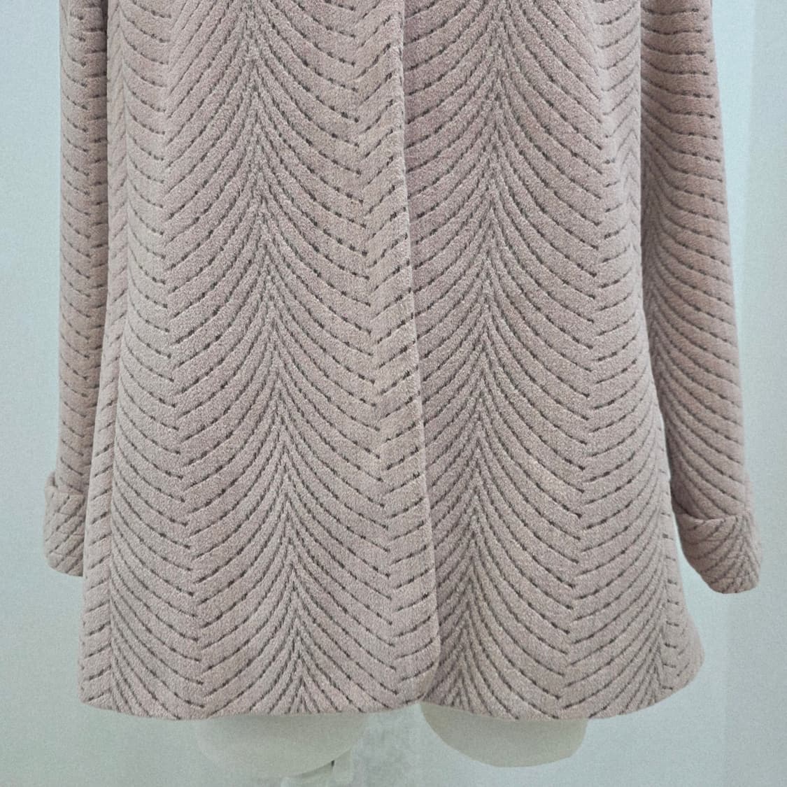 앙고라 울 로즈핑크 카라퍼 하프코트 상품이미지5