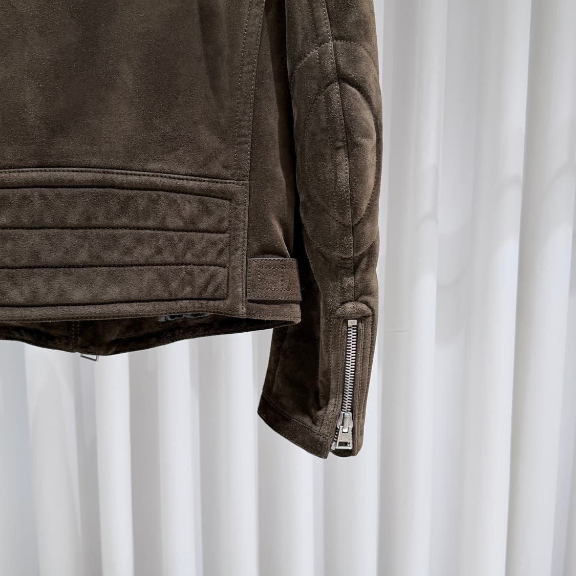 (A+/48) / 톰포드 아이콘 스웨이드 라이더 봄버 블루종 자켓 브라운 상품이미지6