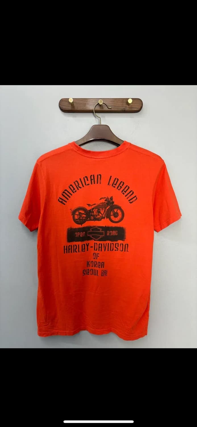 할리데이비슨 스컬 그래픽 오렌지 반팔 H1905 상품이미지5