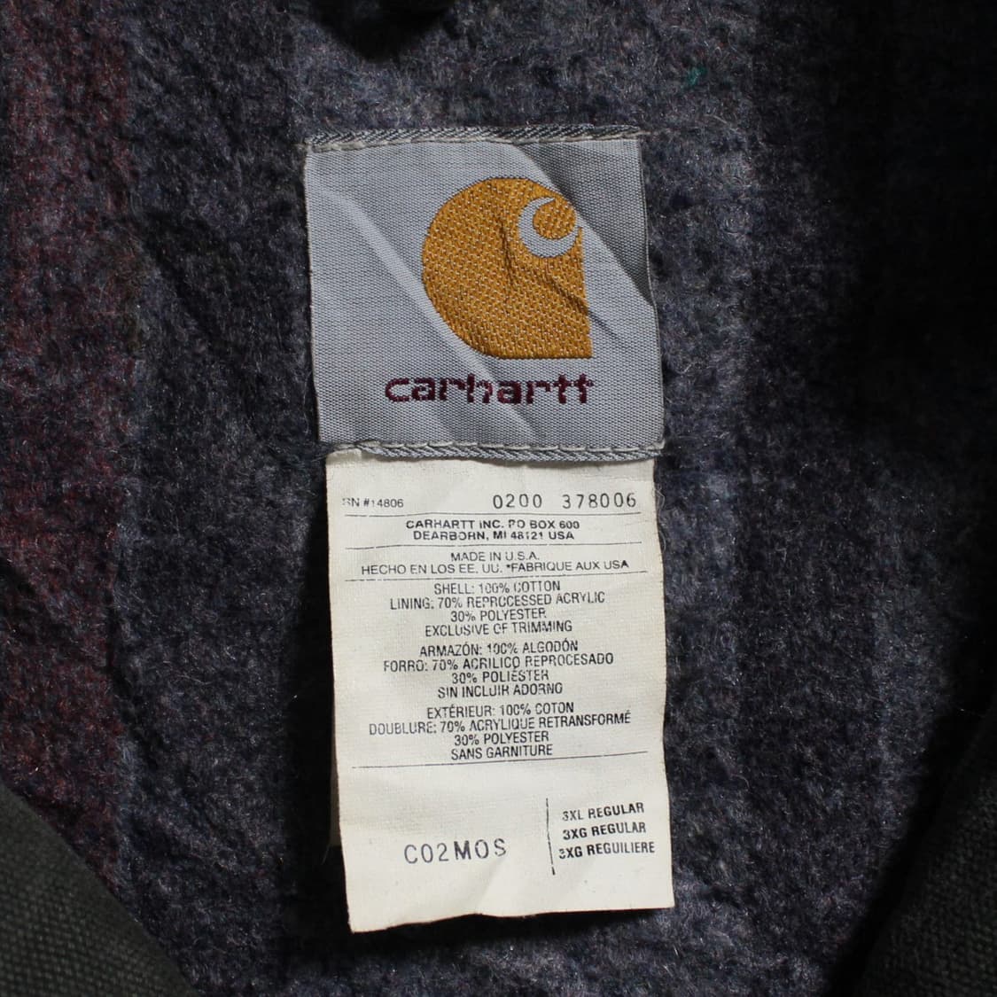 90's Carhartt 칼하트 MOS 모스그린 덕 디트로이트 워크자켓 상품이미지7