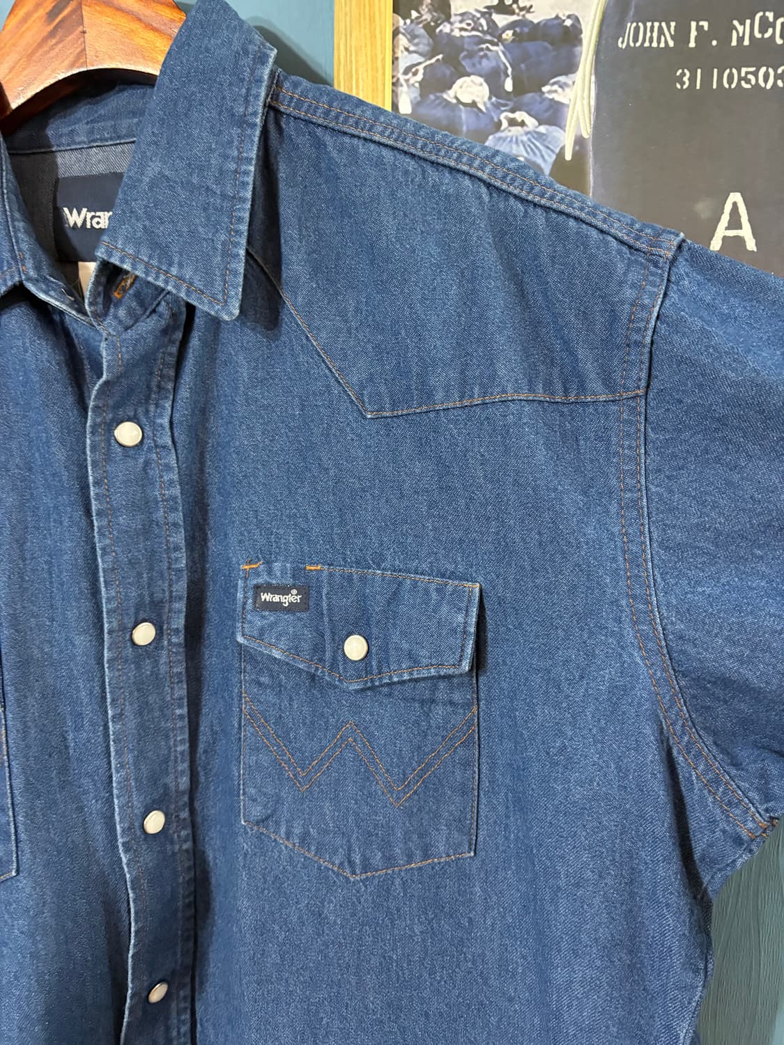 00‘s Wrangler Denim Western Shirt. 상품이미지4