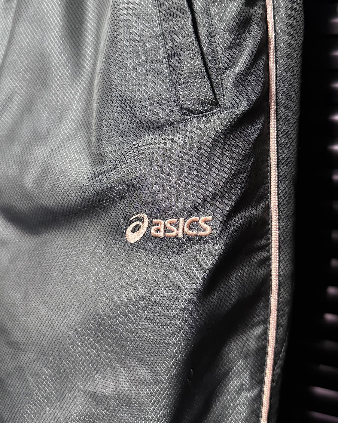 아식스 메탈릭 실버 핑크 우븐 트랙 와이드 일본 사이드 라인 고프코어 L 상품이미지3