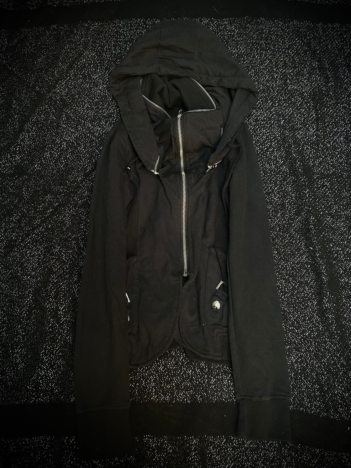 *rare design* 2000s JPN 기믹 펑크 블랙 하이넥 집업 상품이미지2