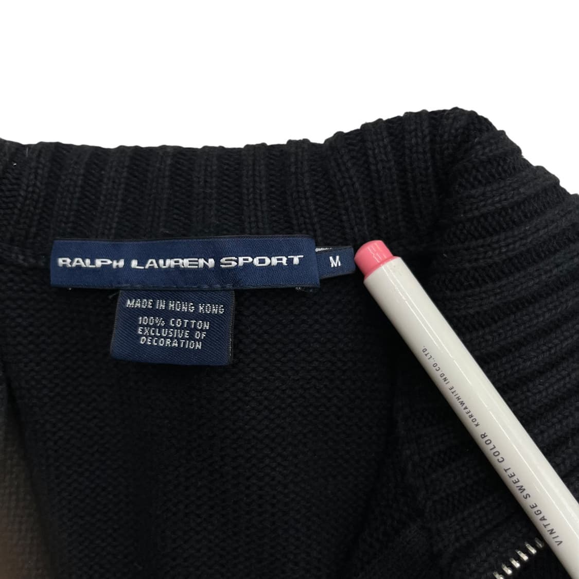 폴로 랄프로렌 레드포니 블랙 니트집업 M 상품이미지5