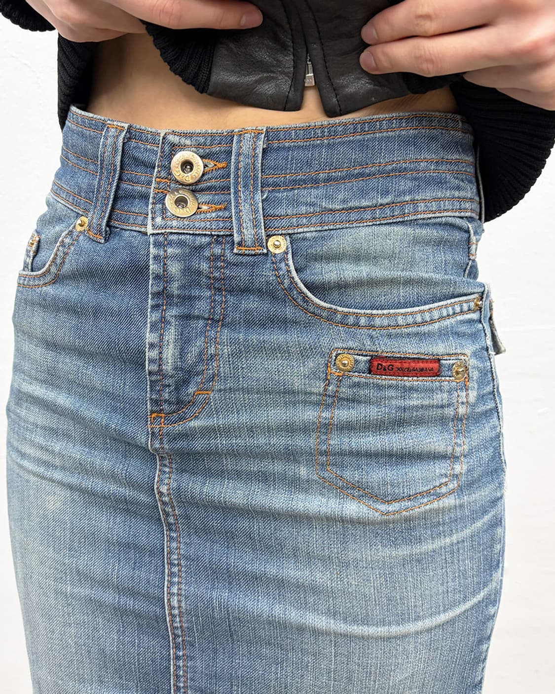 돌체앤가바나 데님 미디 스커트 상품이미지4