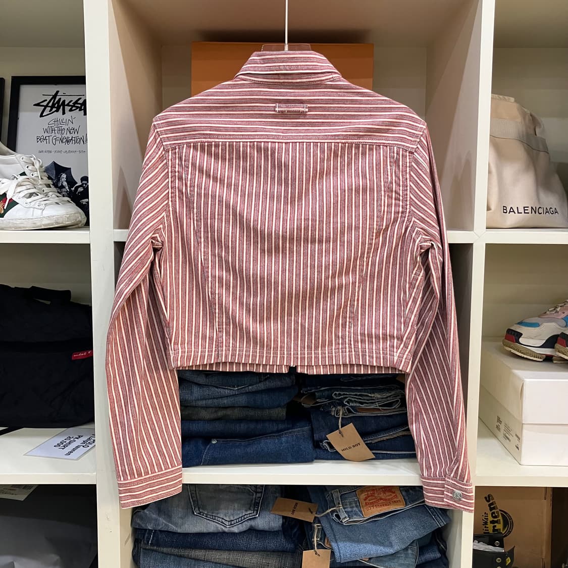 캘빈클라인 스트라이프 크롭 자켓 S 상품이미지3