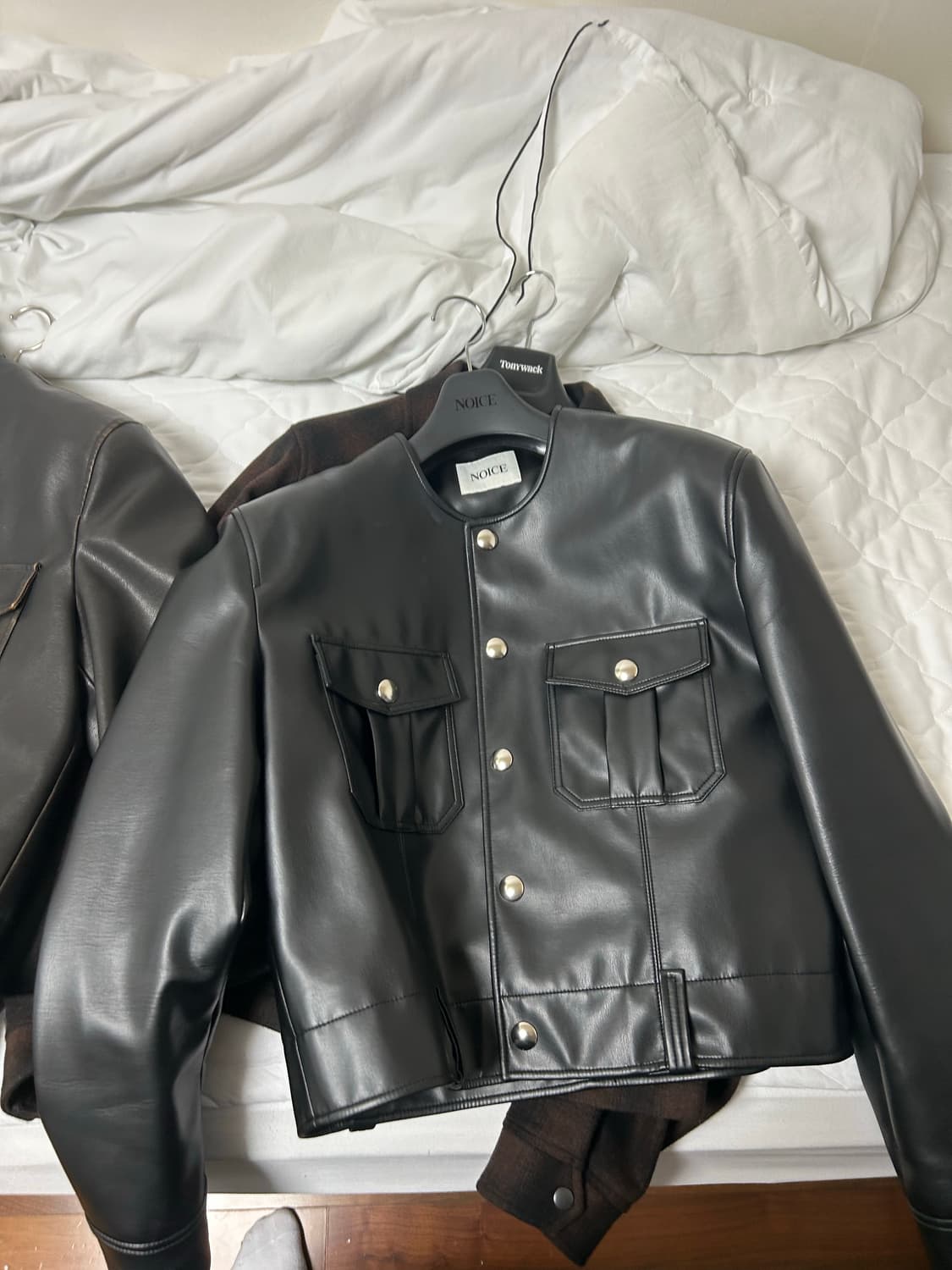 노이스 엠 퓨어 칼라 레더 자켓 블랙 L 상품이미지4