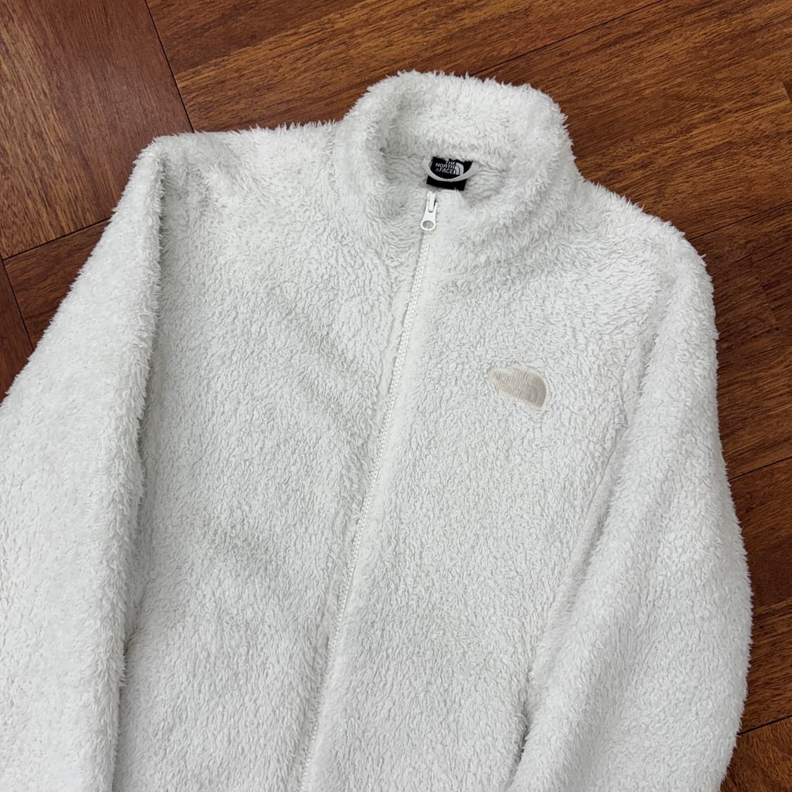 여성용 L 노스페이스 화이트 플리스 집업  상품이미지4