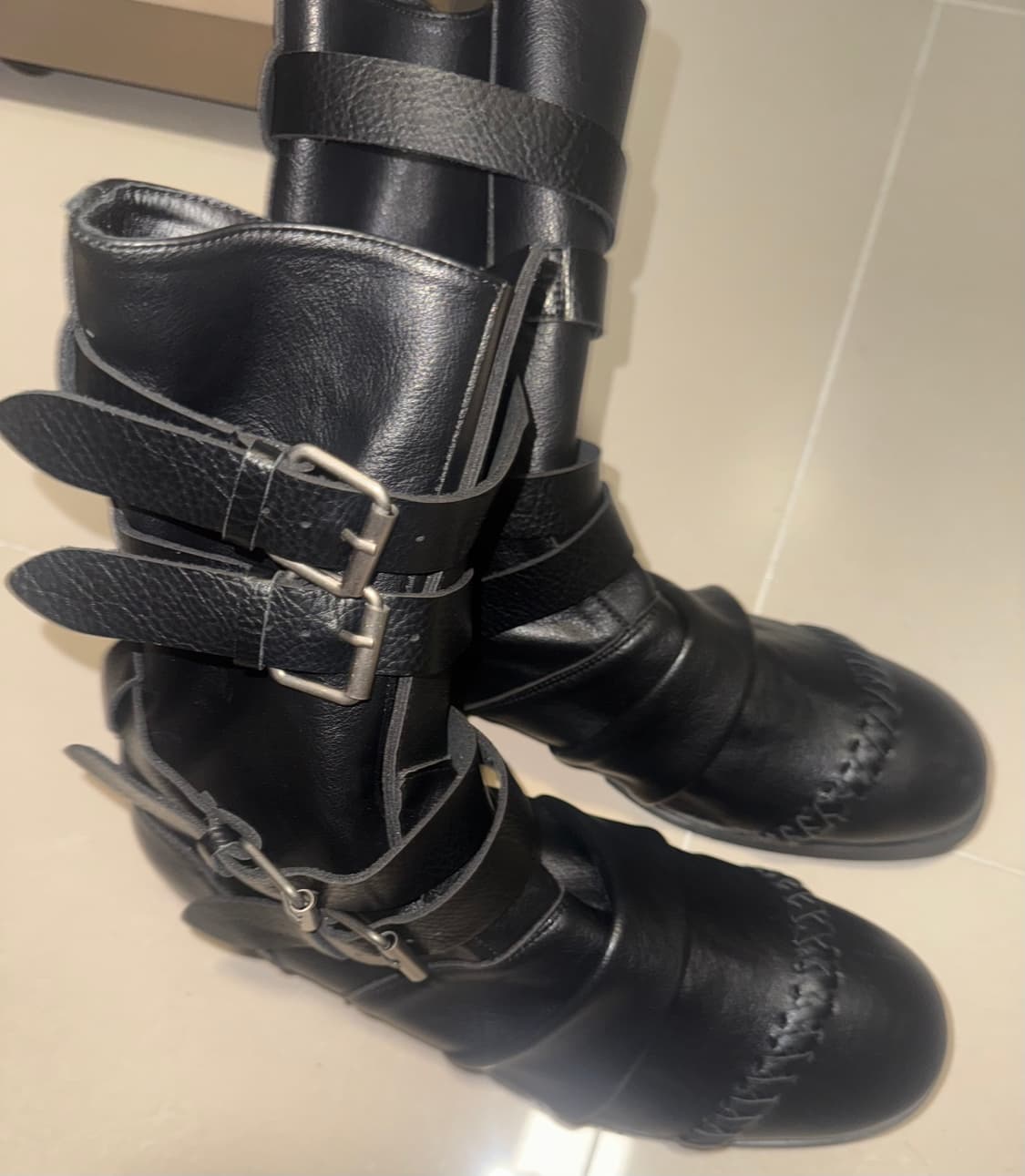 Whoop de doo Buckle Strap Leather Boots 상품이미지1