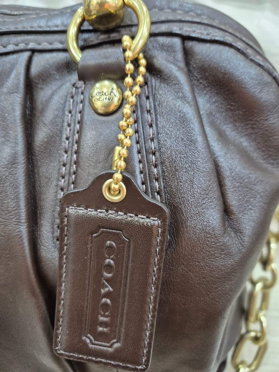 코치 브라운 가죽 토트백 15339 상품이미지5