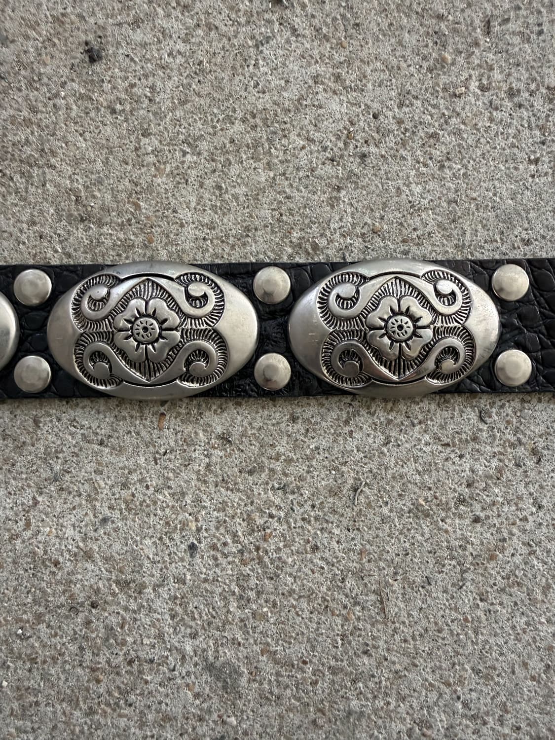 90s Nanni Croc Embossed Concho Belt 상품이미지4