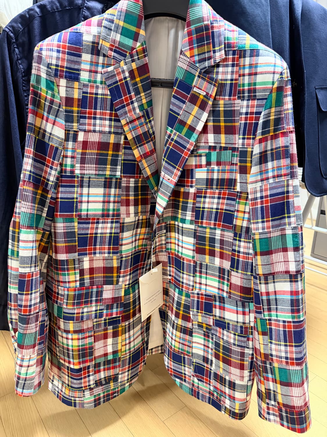 [새상품/3사이즈] 리넥츠(RENACTS) 패치워크 마드라스 블레이저 판 상품이미지1