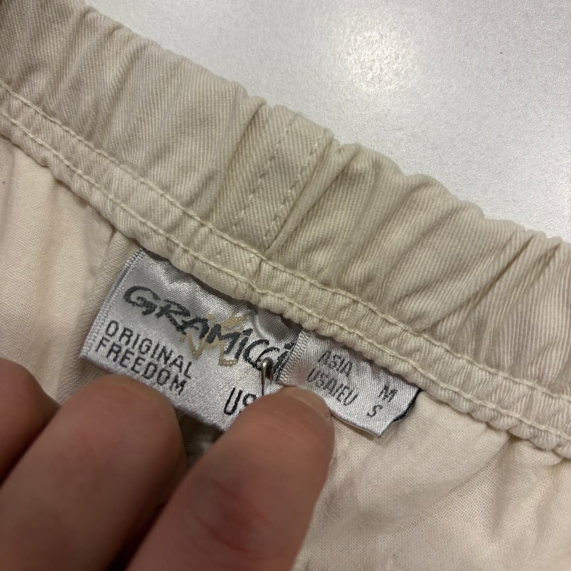 [M] 그라미치 아이보리 화이트 벨트 바지 팬츠 C766 상품이미지6