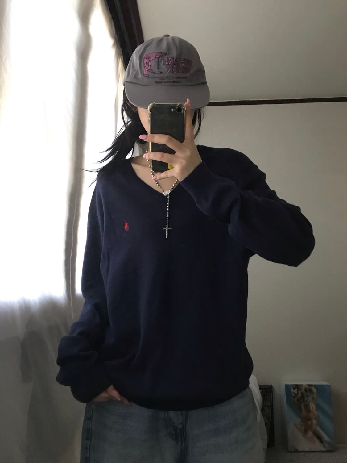 폴로 네이비 브이넥 니트 상품이미지6