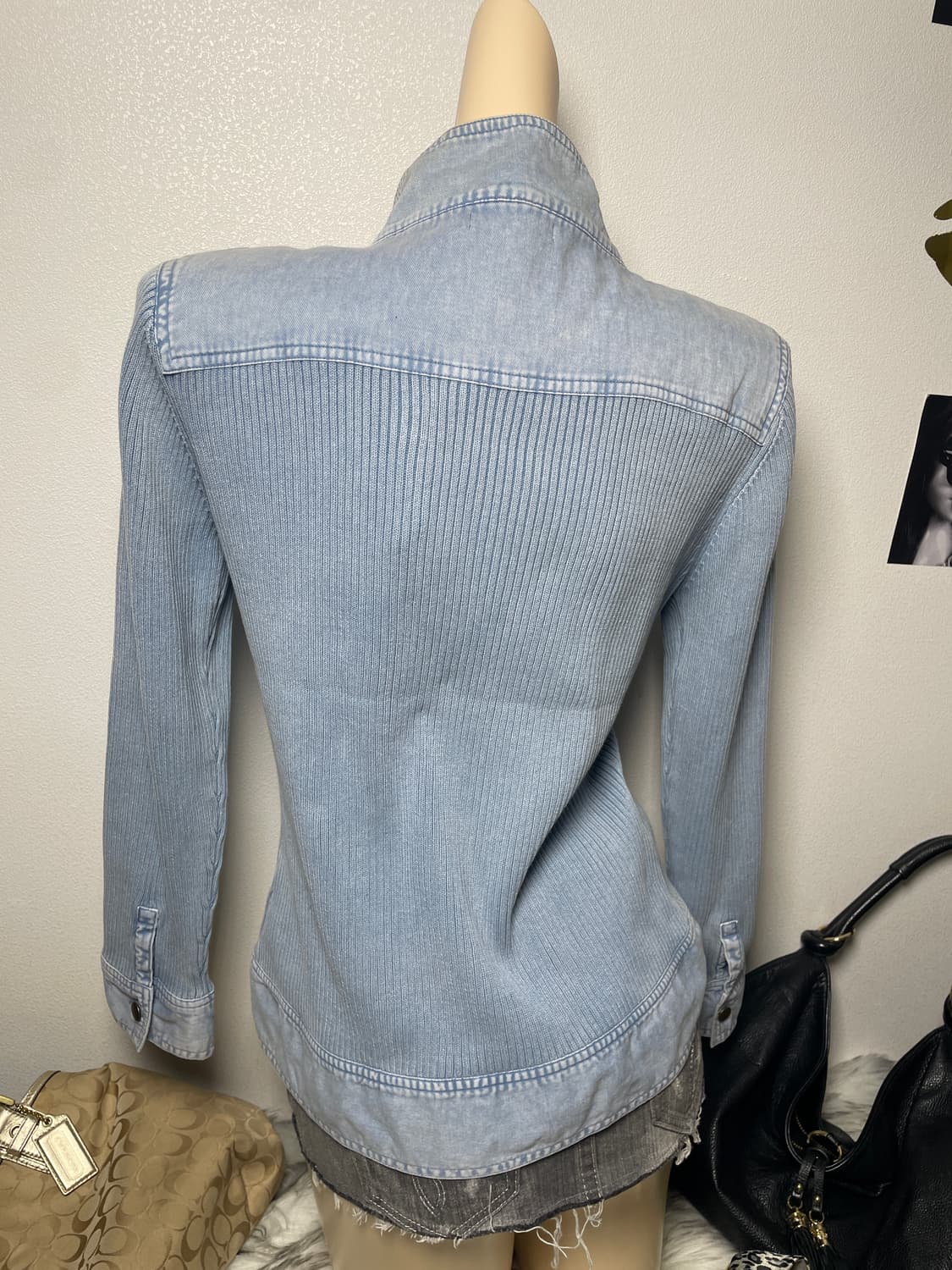 워싱 골지 버클 하이넥 집업 상품이미지5