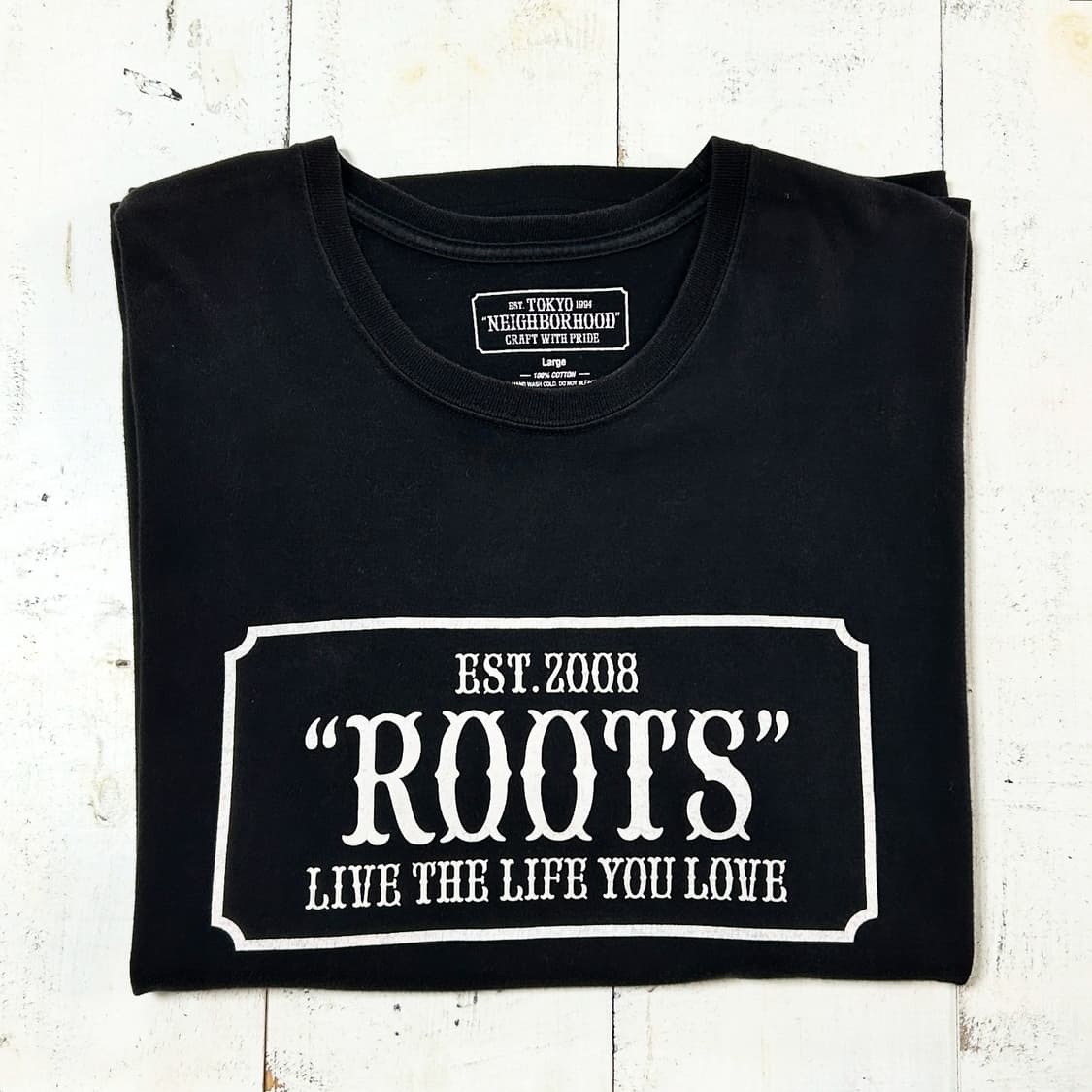 네이버후드 블랙 ROOTS 프린팅 티셔츠 상품이미지2