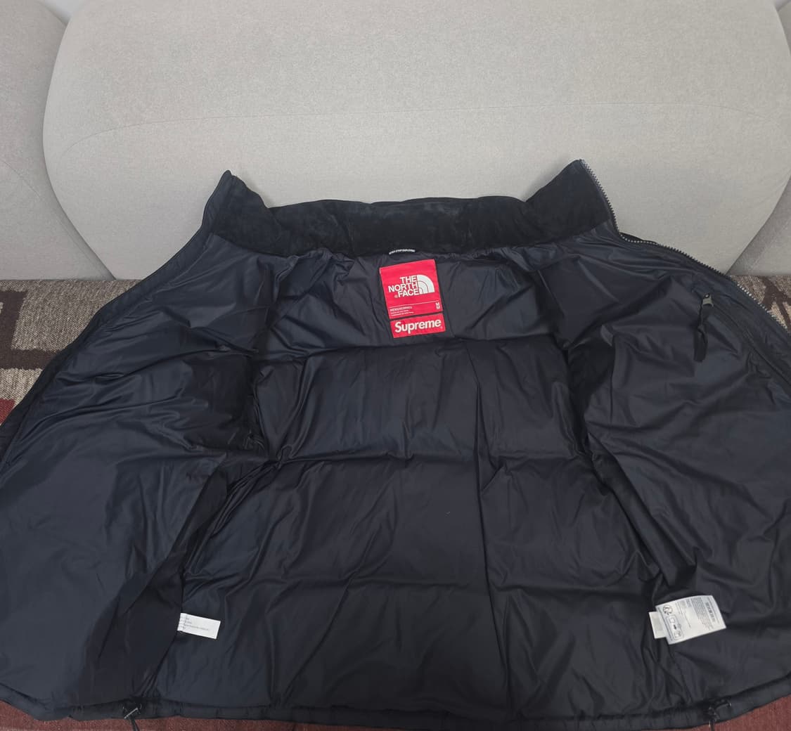 슈프림 노스페이스 슈노 스웨이드 눕시 패딩 자켓 M사이즈 상품이미지3