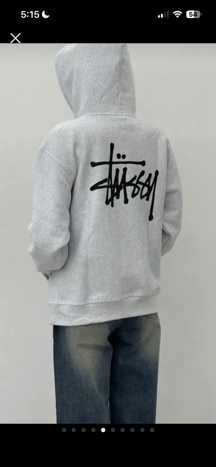 무료배송)스투시 베이직 기모 후드집업 남녀공용 (블랙, 애쉬해더) 새상품 상품이미지5