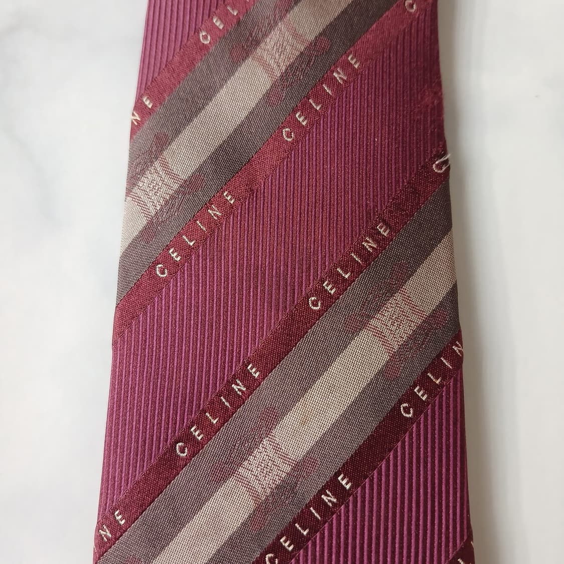 셀린느 실크 스트라이프&트리오페 넥타이 8.7cm B등급 A19138
 상품이미지5