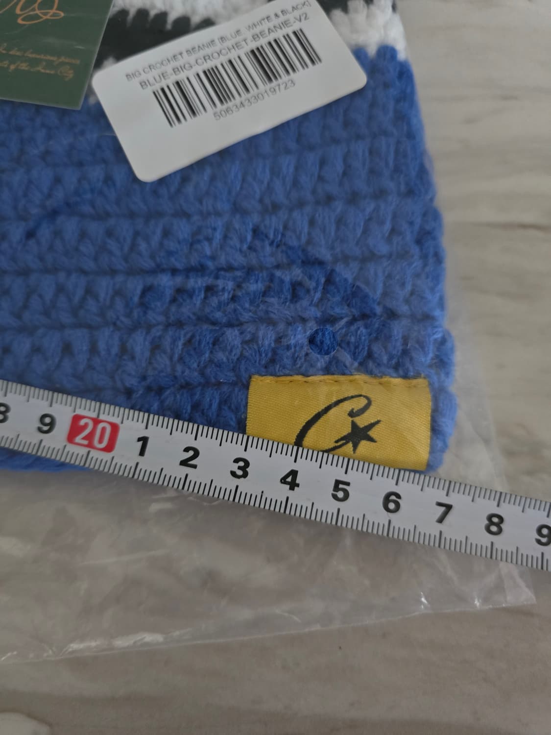 Corteiz 코르테이즈 빅 크로셰 비니 V2 블루 화이트 블랙 상품이미지5