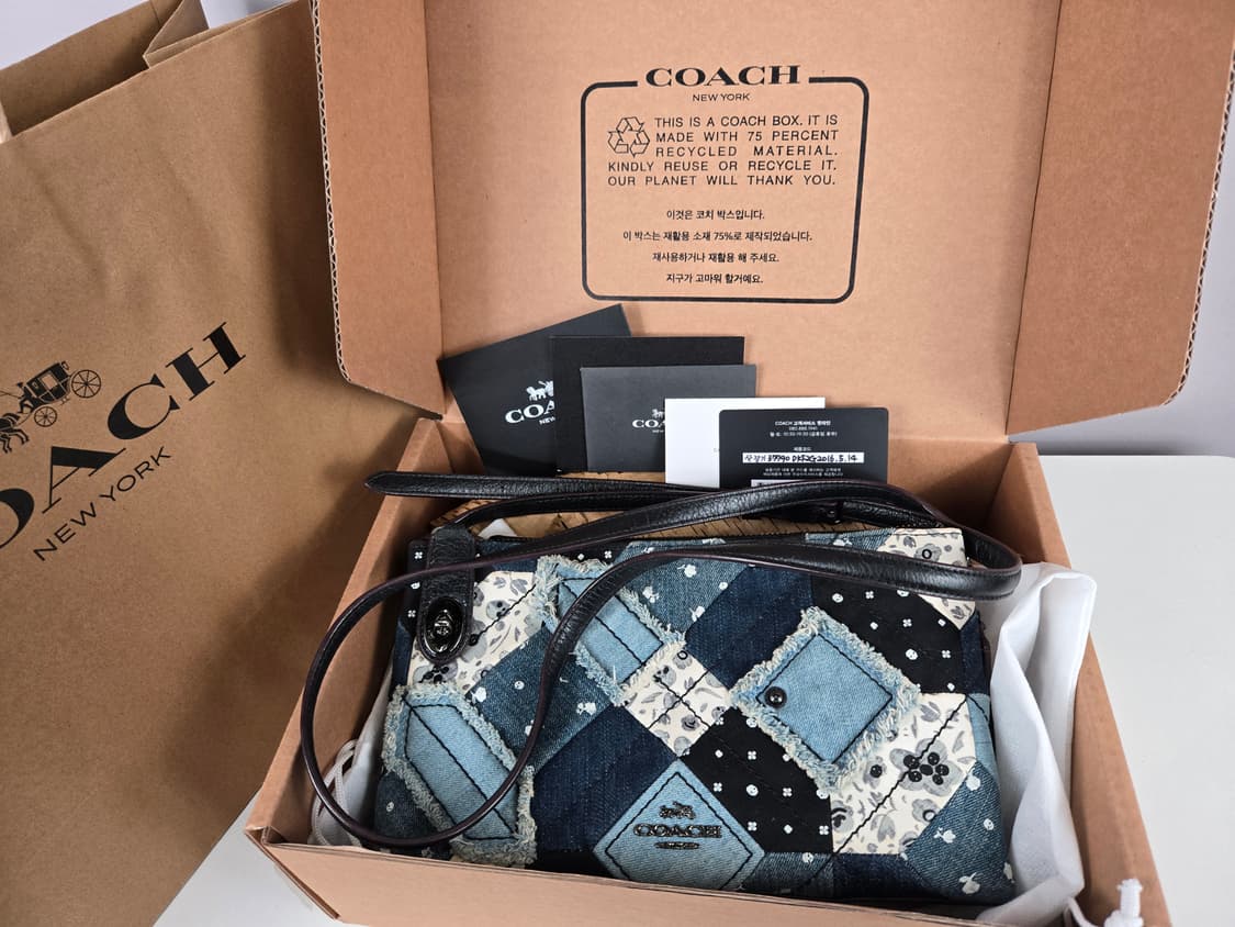 COACH 코치 데님 패치워크 투웨이 크로스백 가방 정품 상품이미지1
