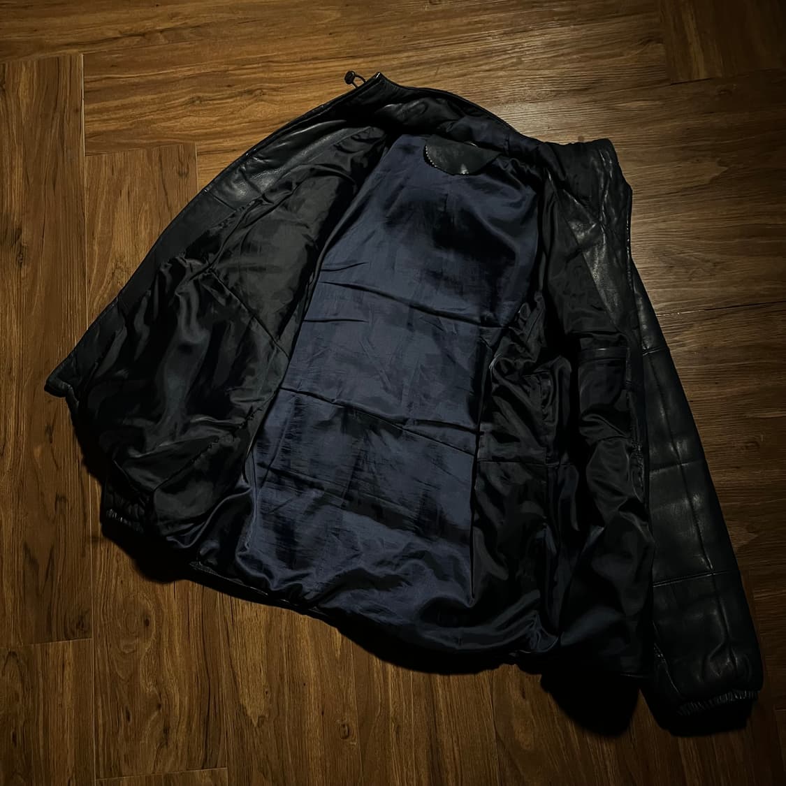 Lambskin Deep Blue Hood Padded Jacket 상품이미지3