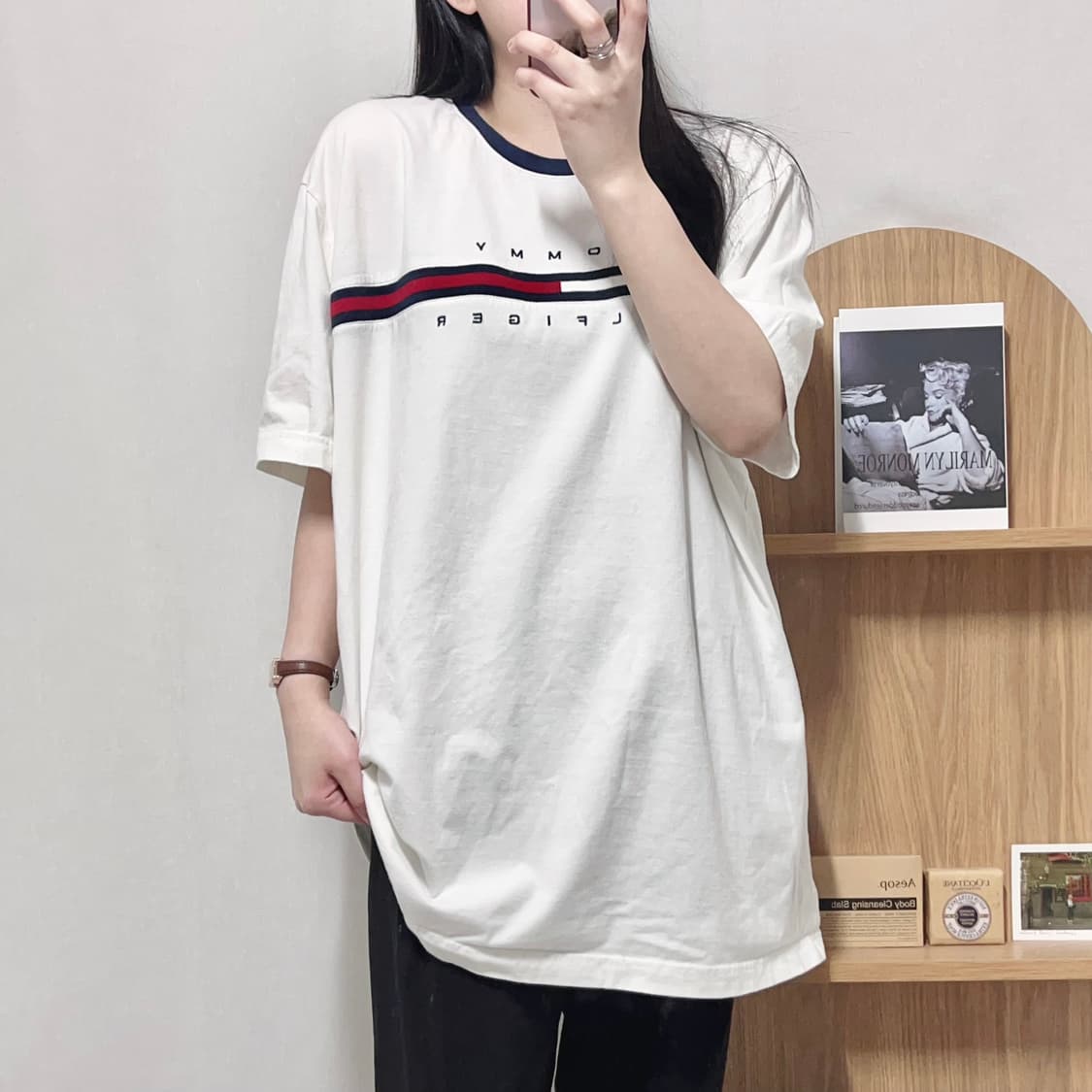 [정품] 타미 화이트 일자로고 반팔티 [ XXL ] 상품이미지2