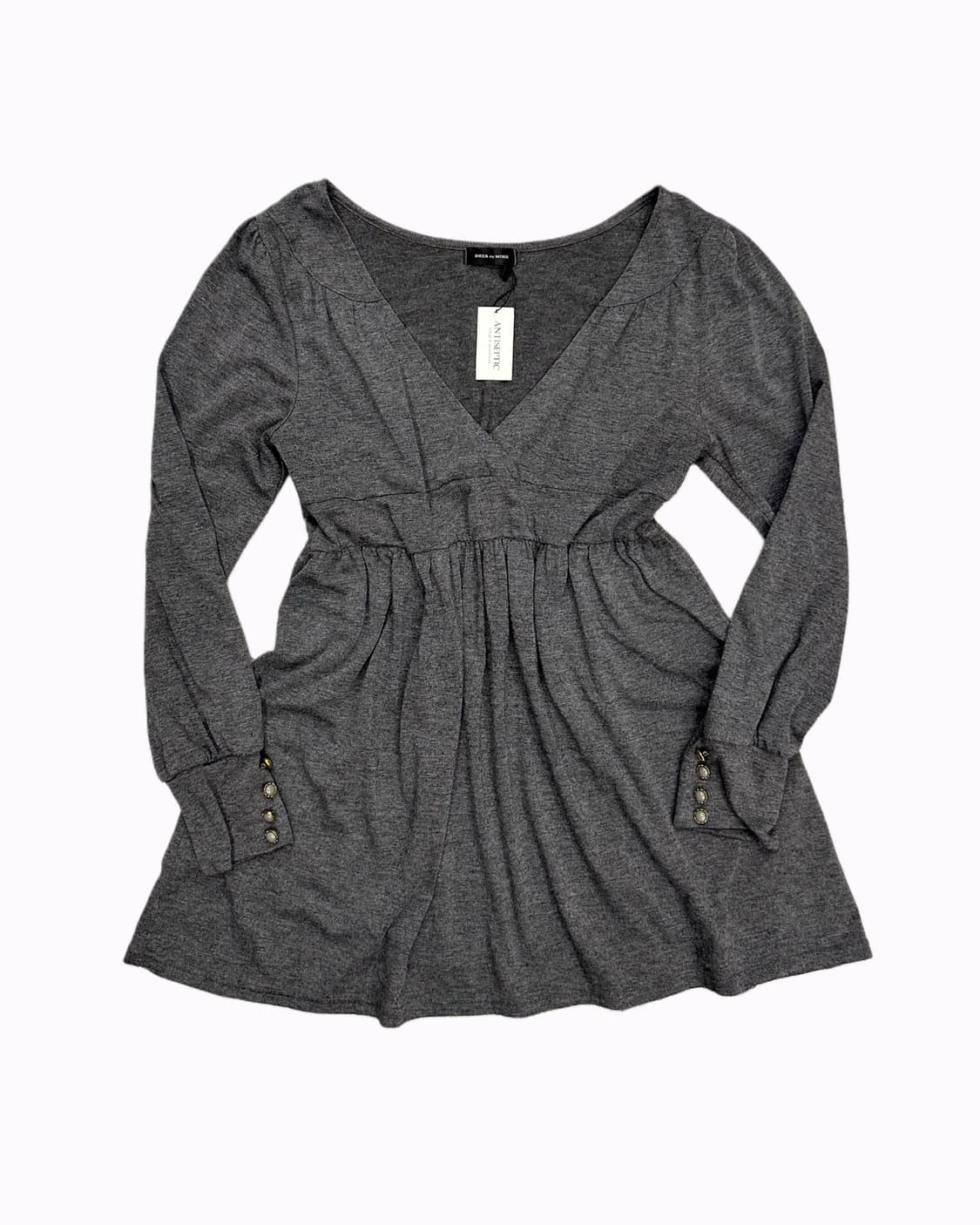 grey v-neck flare t-shirt 상품이미지1