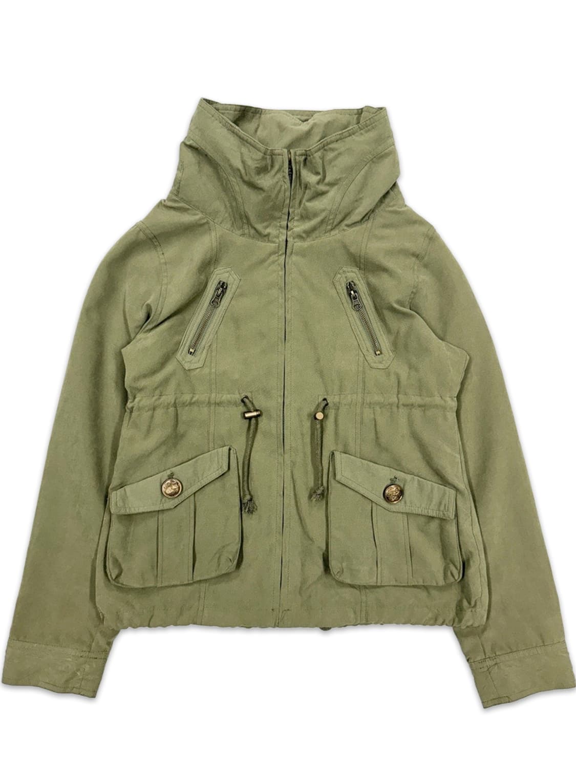 빈티지 카키 스웨이드 포켓 집업 상품이미지1