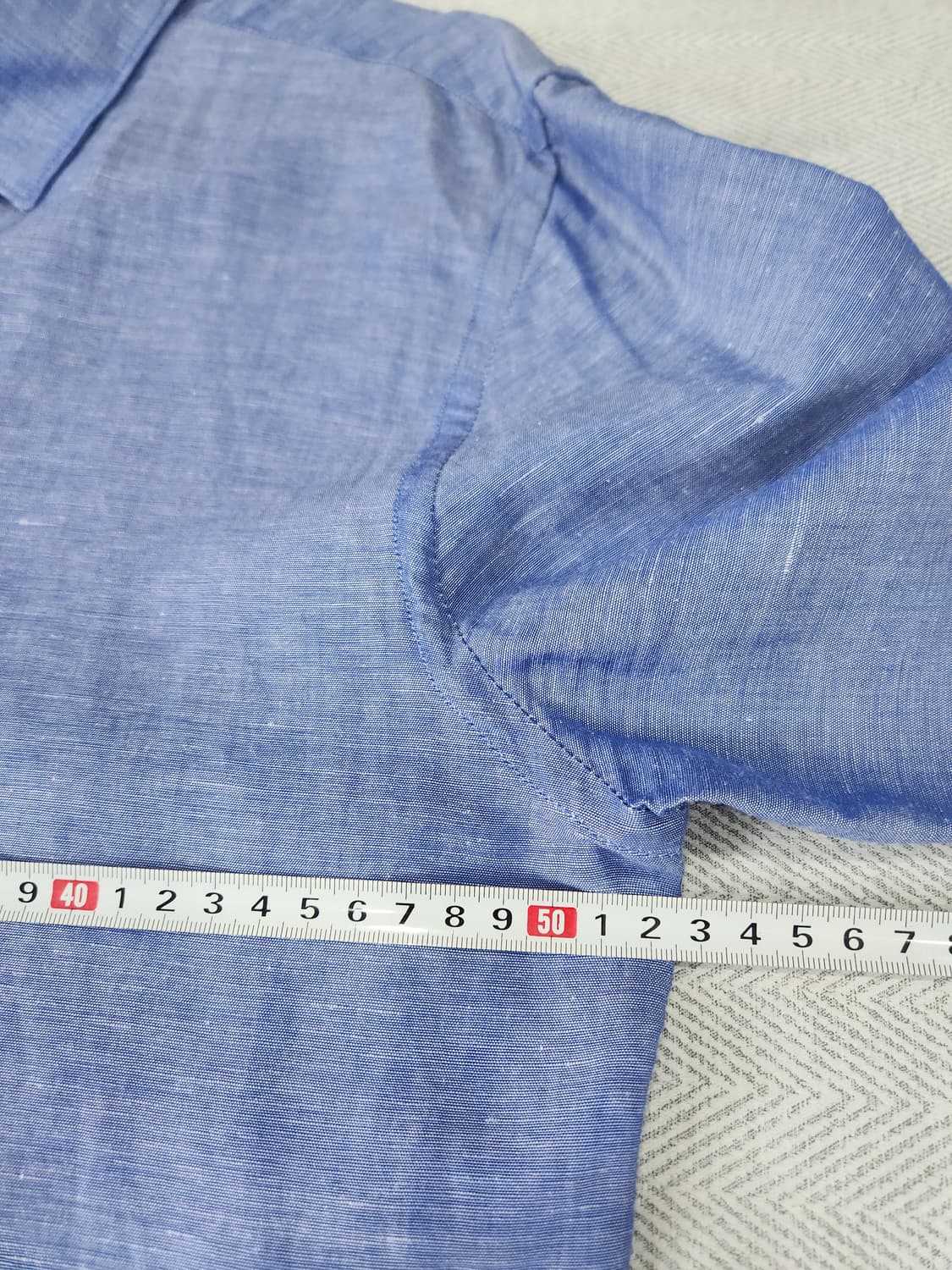 [L] 자라 ZARA 텐셀 린넨 여름 셔츠 블루 남방 상품이미지8