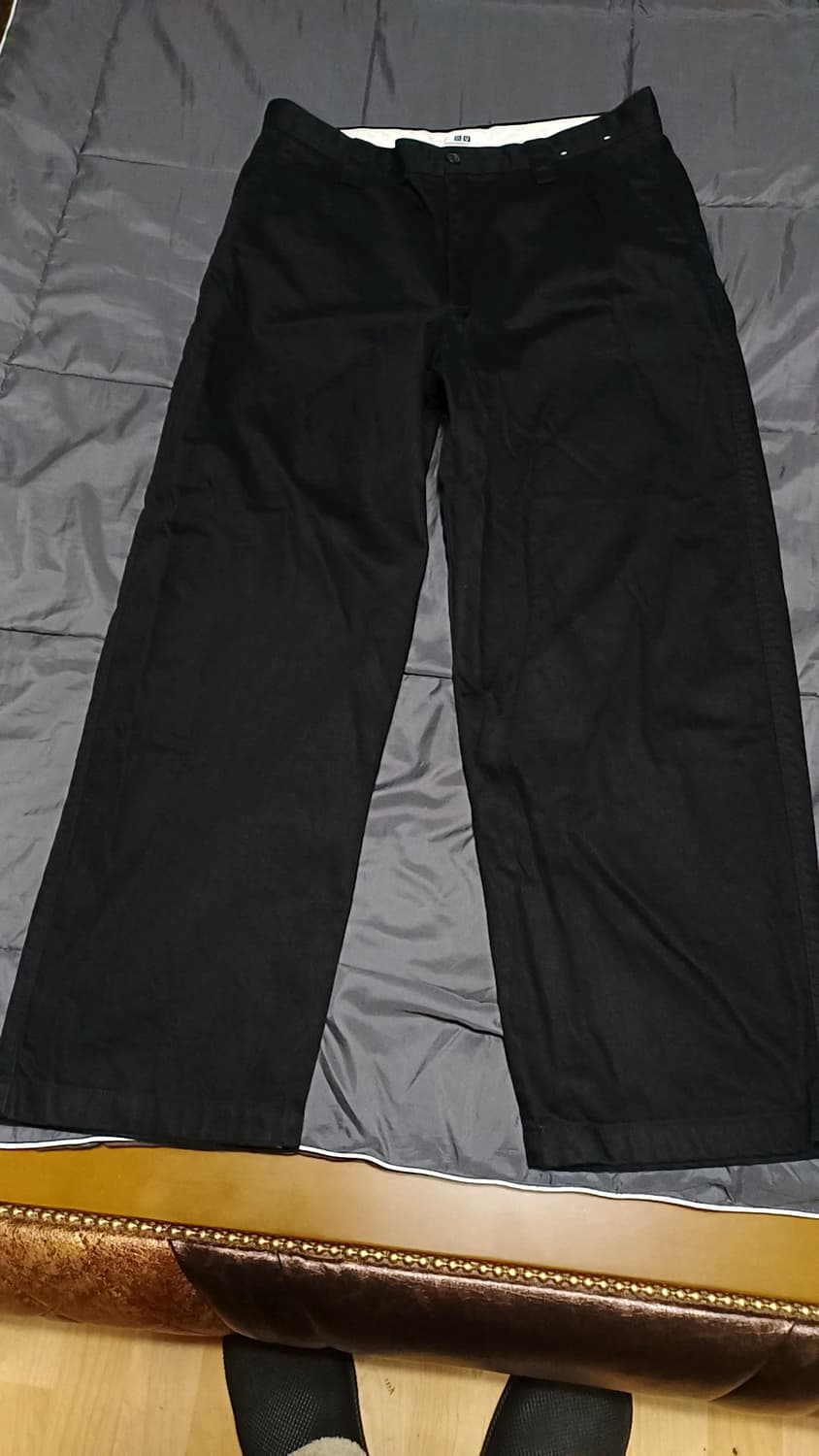 유니클로 와이드블랙팬츠 33인치 기장105 상품이미지1