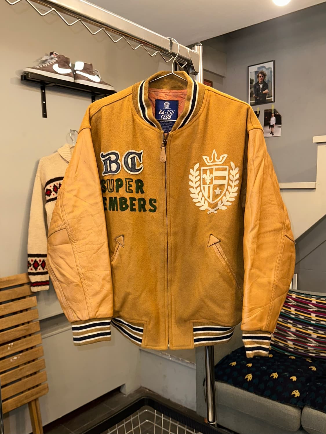 90‘s Ba-Tsu club patch varsity jacket 상품이미지3