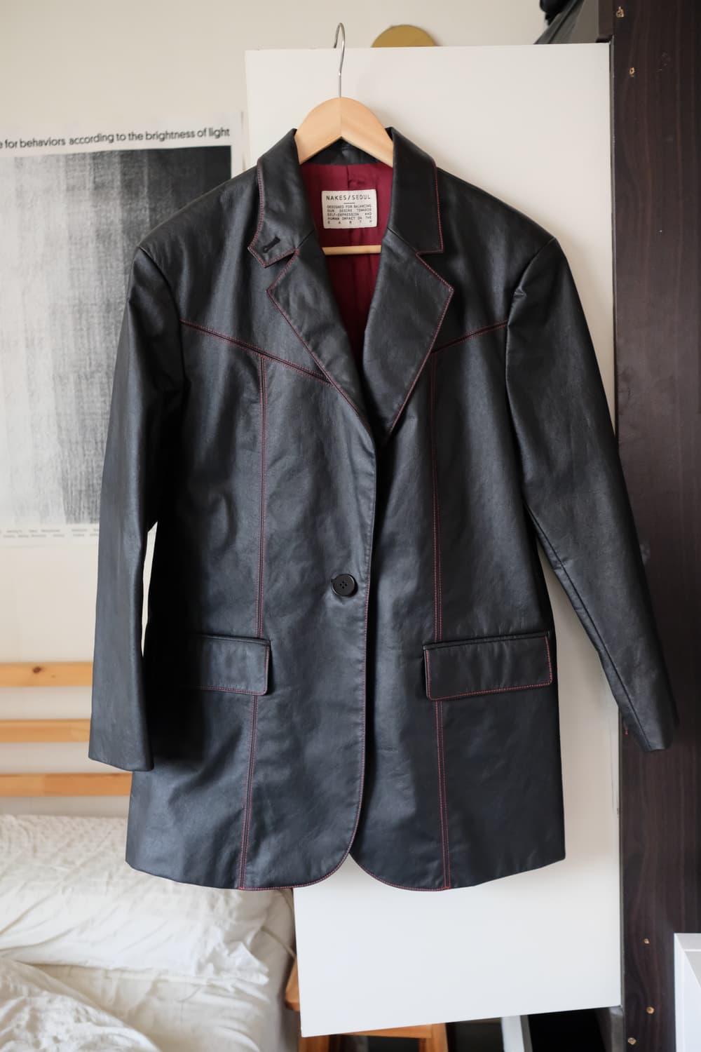 네이크스 서울 비건 레더 오버사이즈 자켓 s 상품이미지1