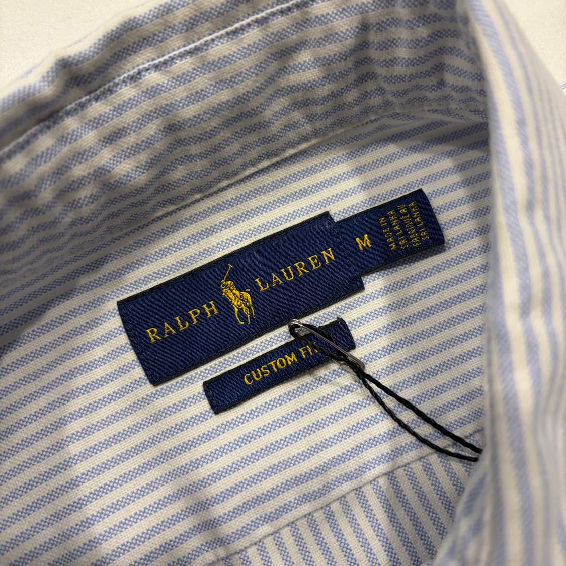 [M] 폴로 랄프로렌 커스텀핏 블루 스트라이프 셔츠 D152 상품이미지5