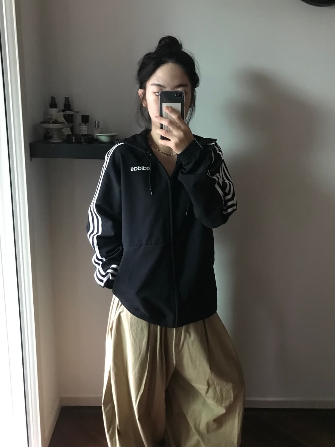 아디다스 스펠아웃 사이드라인 블랙 바람막이 자켓 상품이미지4