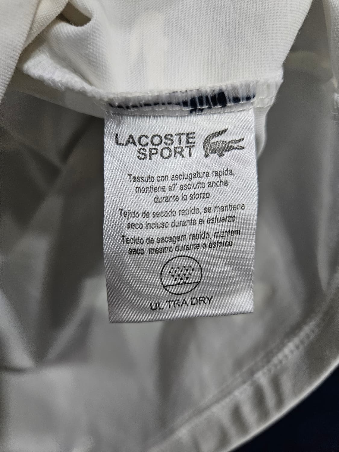라코스테 스포츠 로고패턴 화이트 남성 110 반팔티  상품이미지7