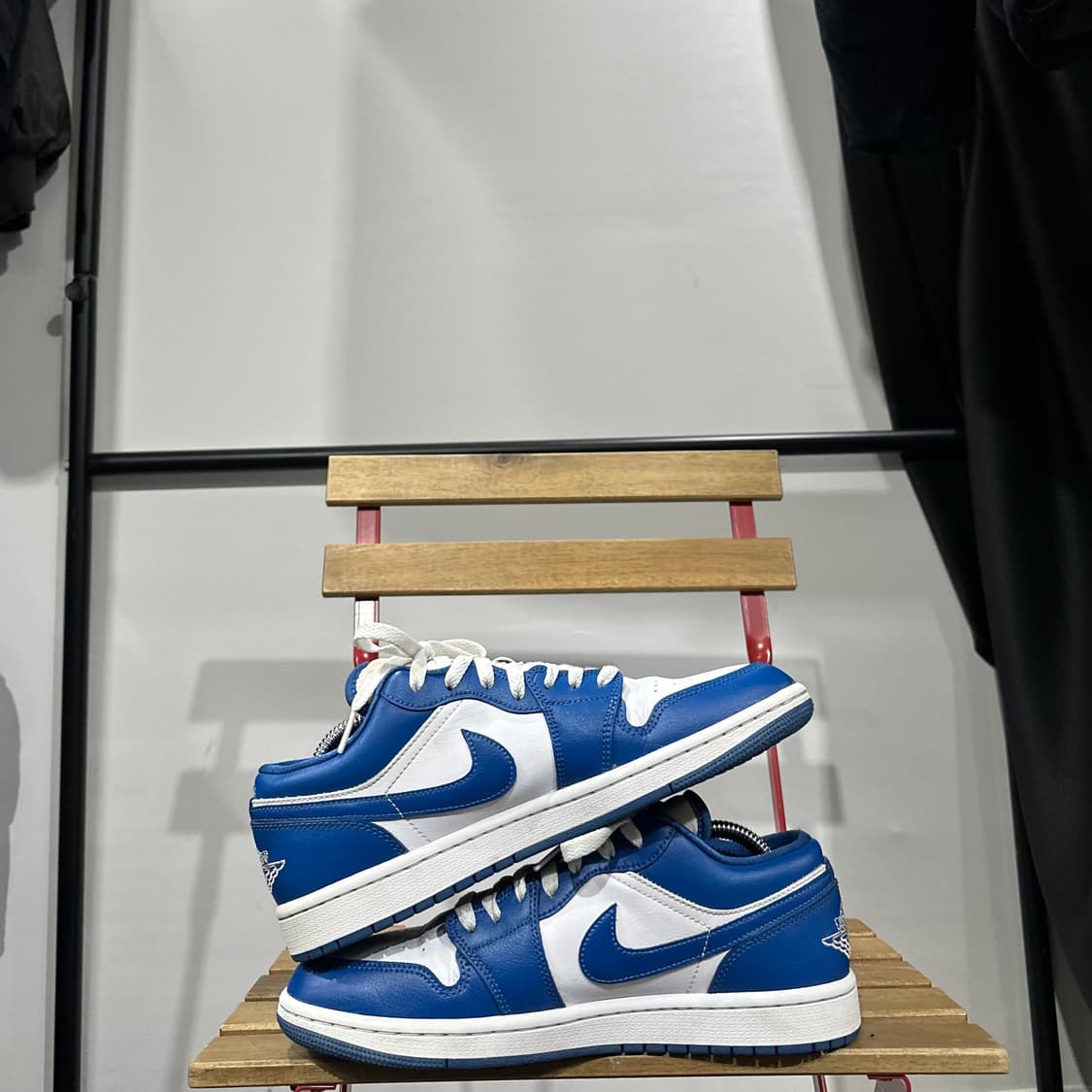270) 나이키 운동화 남성 남자 신발 에어 조던1 로우 블루 화이트 상품이미지7