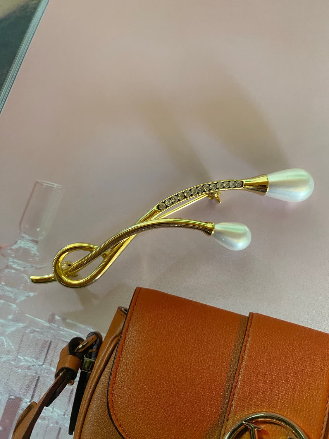 빈티지 골드 펄라인 브로치 상품이미지3