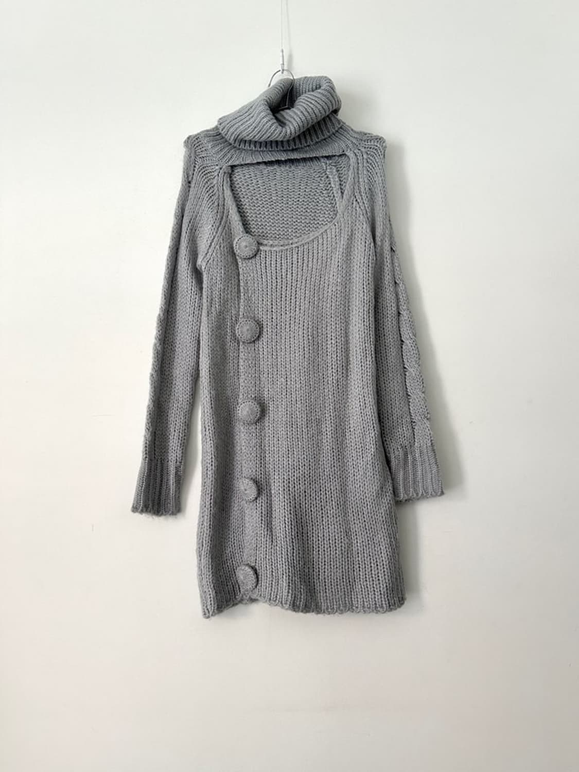 Circle point open knit & ops / lightgrey 상품이미지6