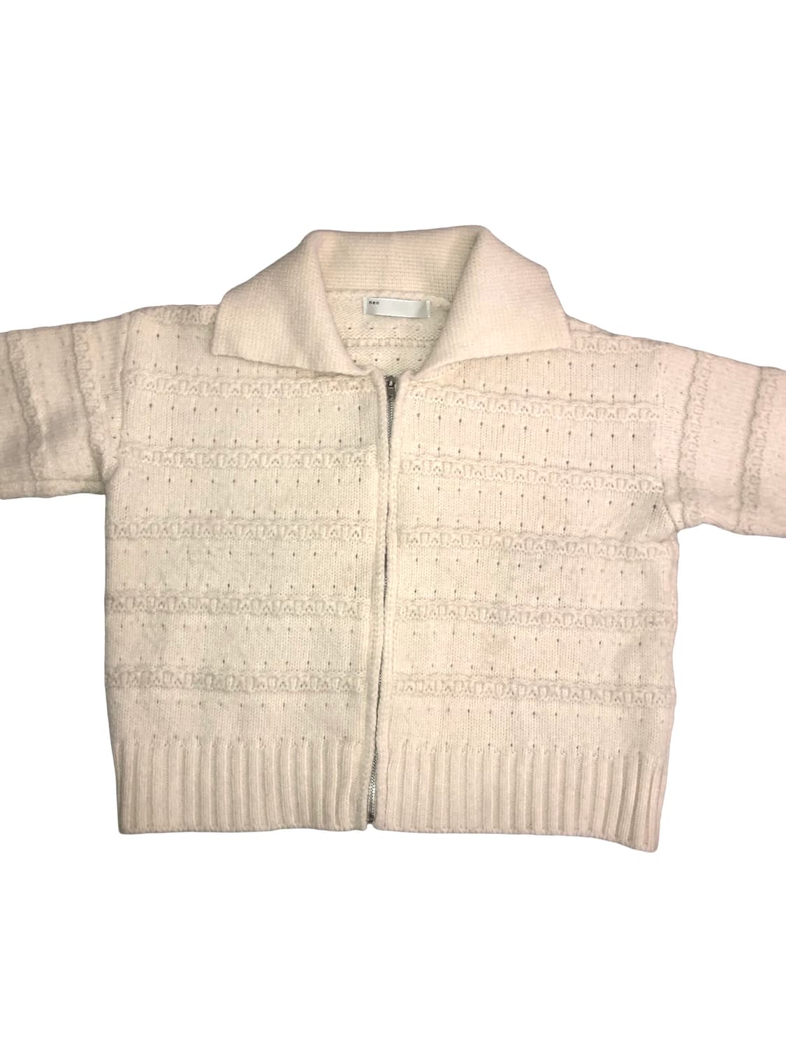 아이보리 니트 집업 상품이미지2