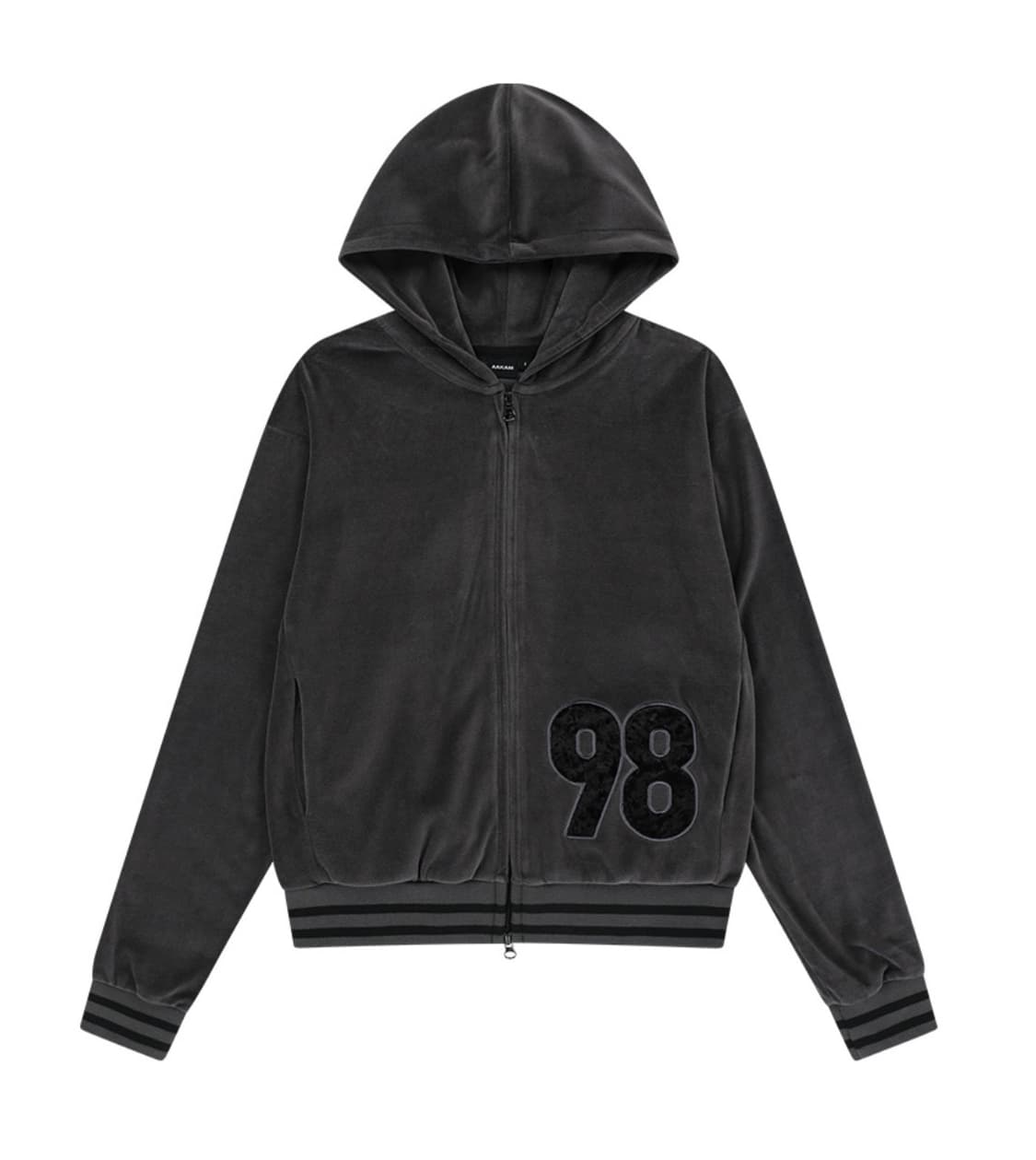 아캄 98패치 벨벳 후드집업 다크그레이 1 상품이미지1