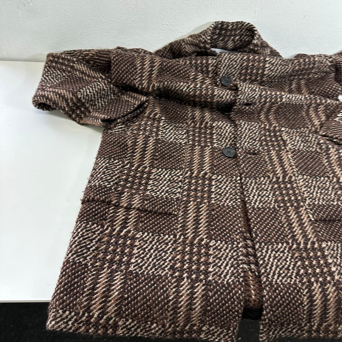 M 100 커스텀멜로우 하운드투스체크 핸드메이드 보카시울코트 상품이미지2