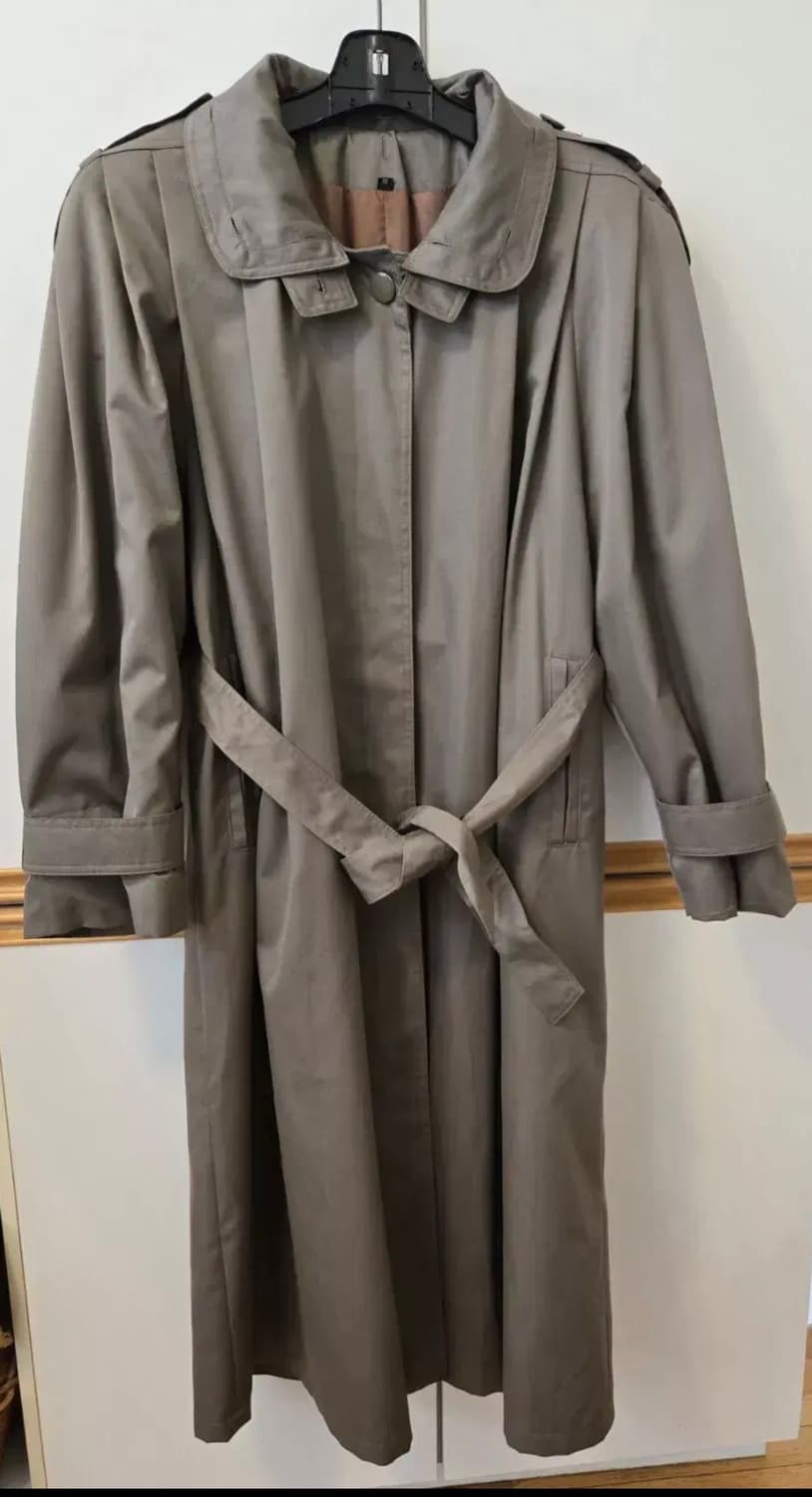 영국산 / 애쉬 카키 퍼라이닝 무스탕 트렌치 코트 / 3XL - 4XL 상품이미지3